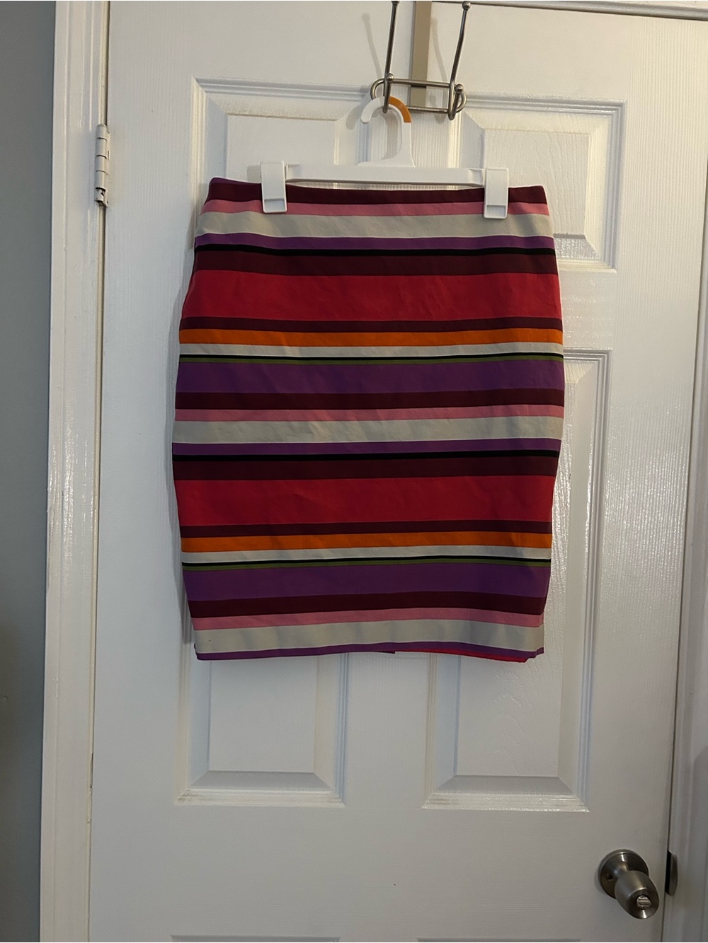 Liz Claiborne Striped Pencil Skirt in Fuchsia, Purple and Orange